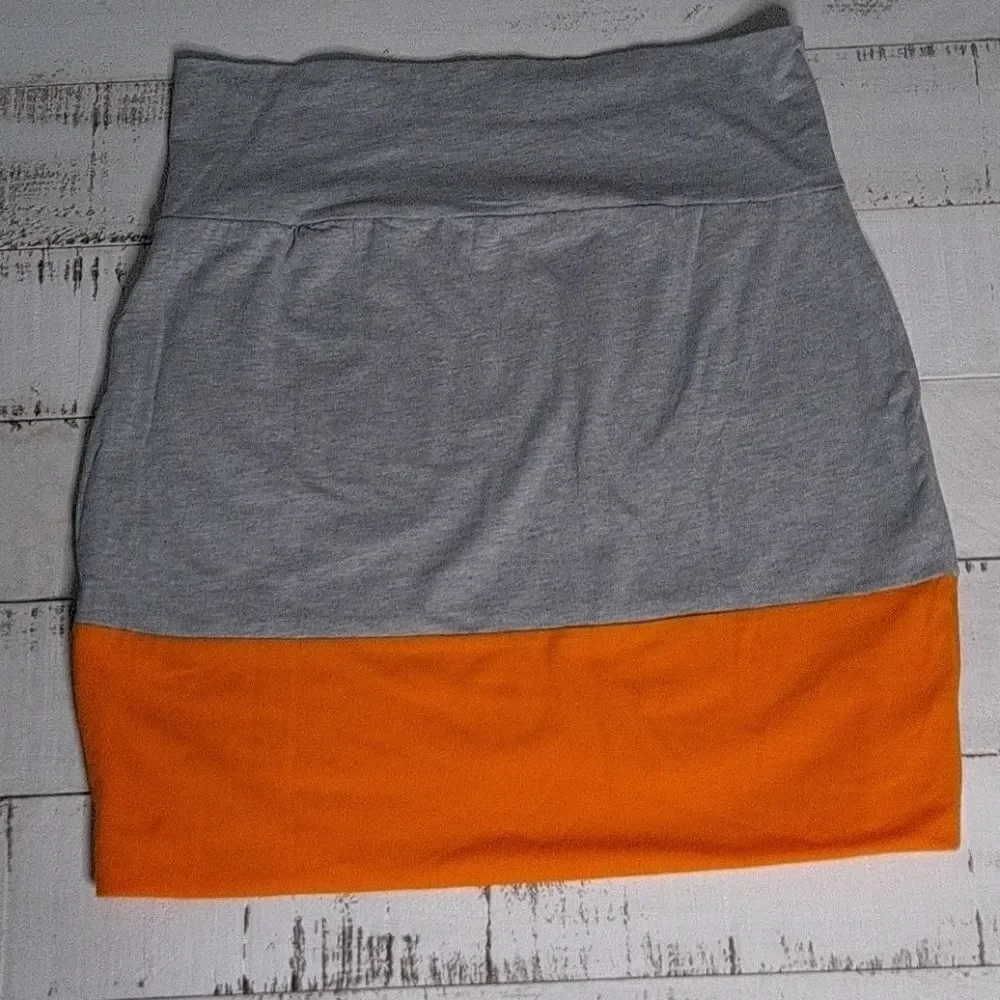 Rue 21 Love Tease Bodycon Miniskirt Grey Orange Large (Junior)